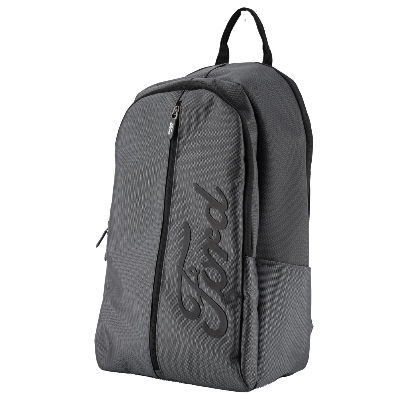 Gray backpack with 'Ford' branding on a white background