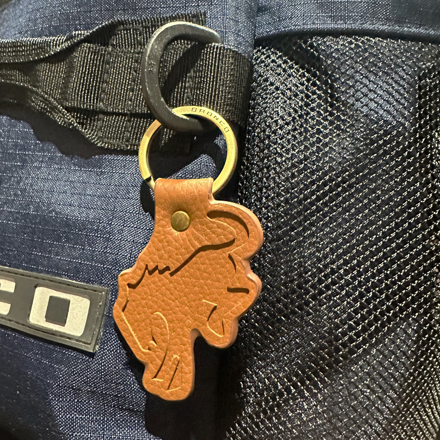 Ford Bucking Bronco Leather Keychain