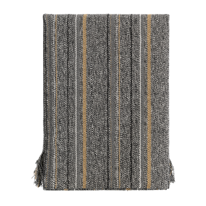 Textured throw blanket with striped pattern on a white background