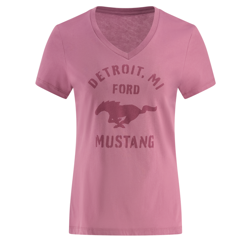 Ford Mustang Women's Vintage Logo V-Neck T-Shirt