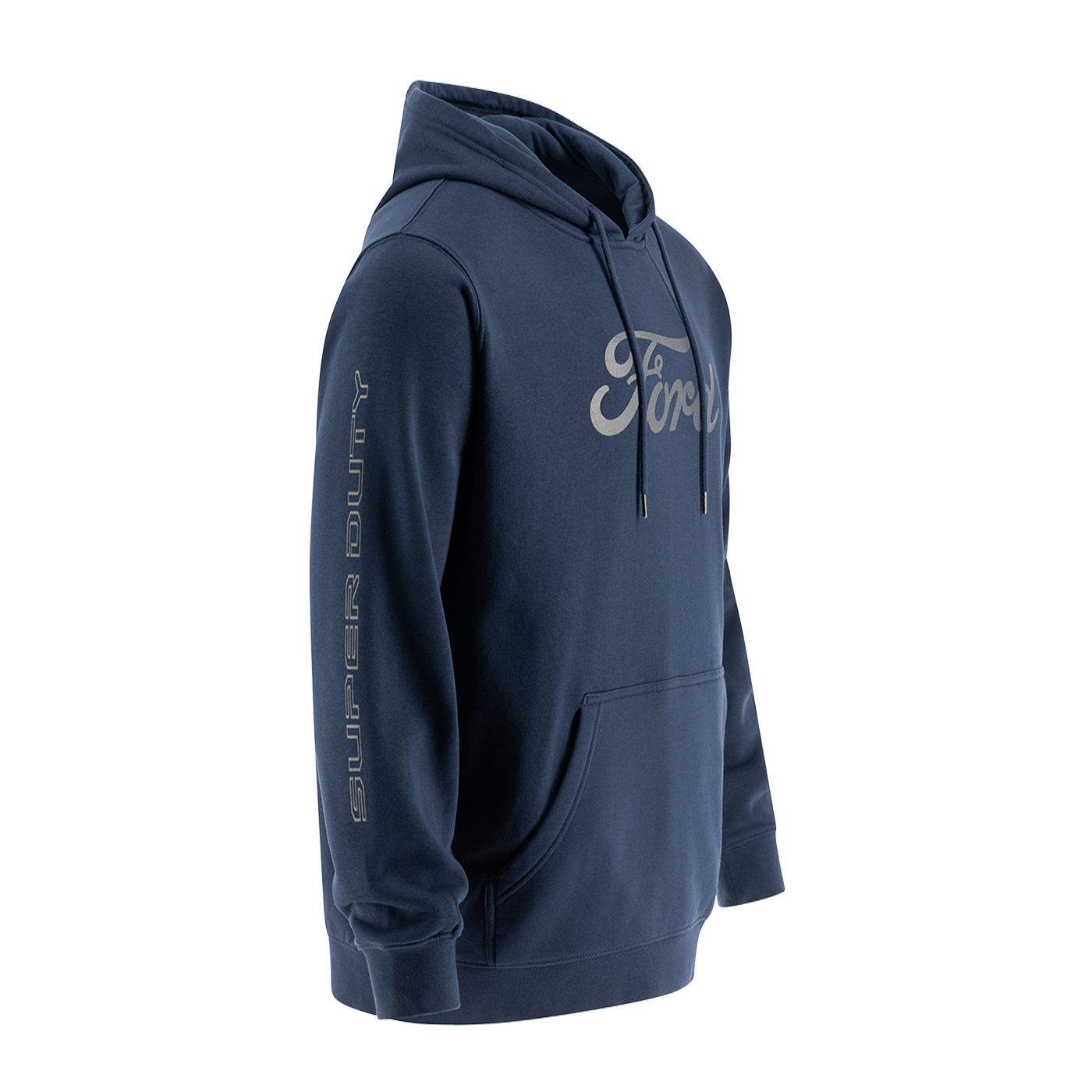Navy blue hoodie with Ford logo on a white background