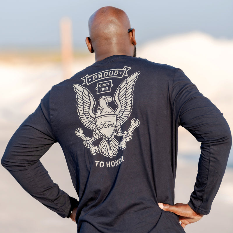 Ford Proud to Honor Men's Eagle Long Sleeve T-Shirt - Lifestyle