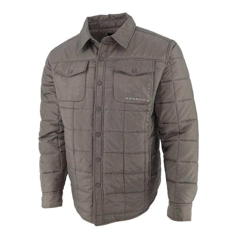 Ford Bronco Men's Box Quilted Shirt Jacket - Front View