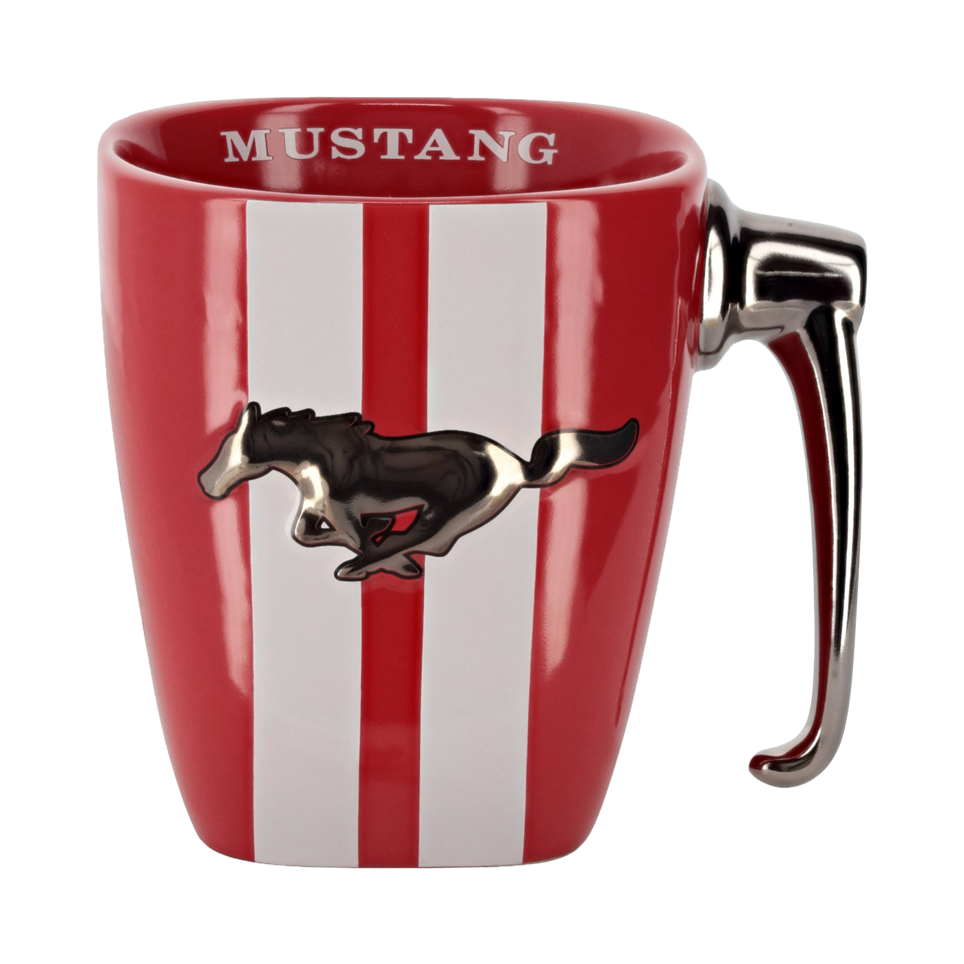 Ford Mustang 15oz Striped Red Vintage Ceramic Mug