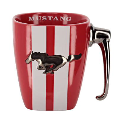 Ford Mustang 15oz Striped Red Vintage Ceramic Mug