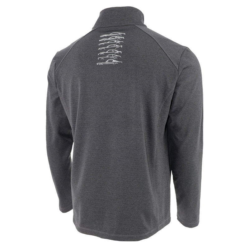 Ford Mustang History Diamond Heather Fleece 1/4 Zip Pullover - Back View