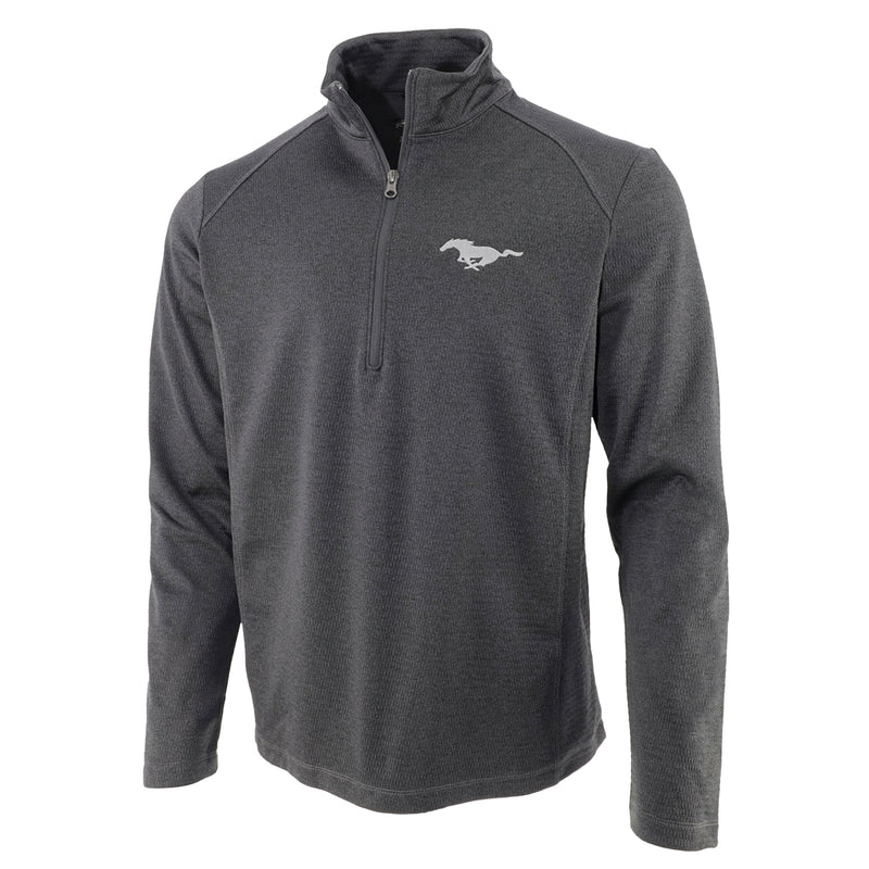 Ford Mustang History Diamond Heather Fleece 1/4 Zip Pullover - Front View