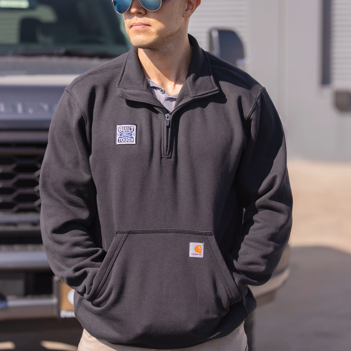 Ford Trucks Built Ford Tough Carhartt 1 4 Zip Mock Neck Sweatshirt