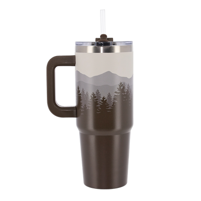 Ford Bronco Stainless Steel Tumbler with Handle - Back View