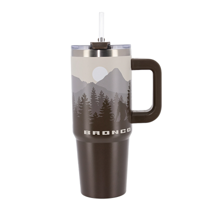 Ford Bronco Stainless Steel Tumbler with Handle - Front View