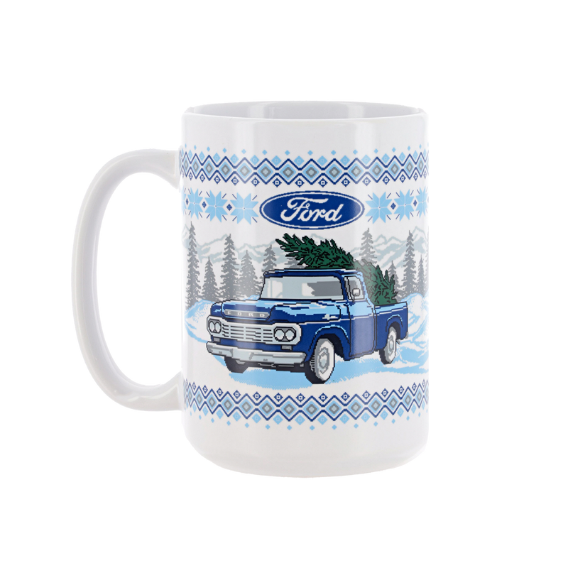 Ford Logo Holiday Ceramic Mug - Back View