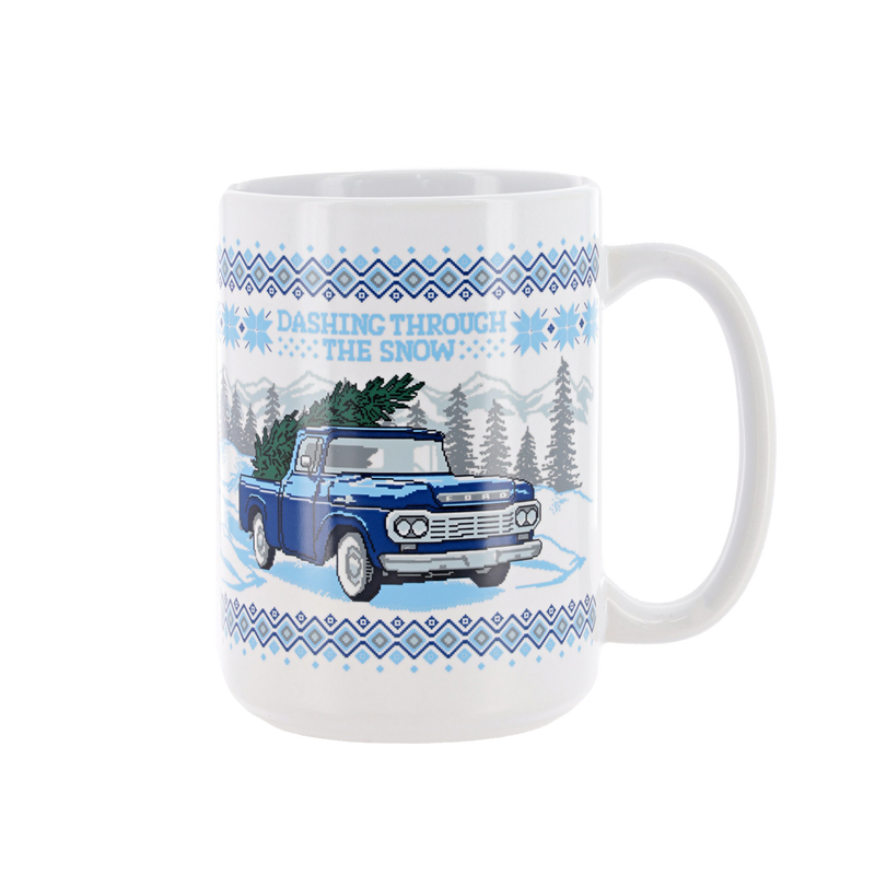 Ford Logo Holiday Ceramic Mug - Front View