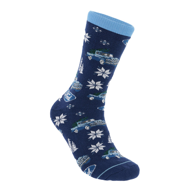 Ford Logo Holiday Socks - Front View