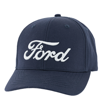 Ford Logo Men's Script 3D Embroidery Slideback Hat Official Ford