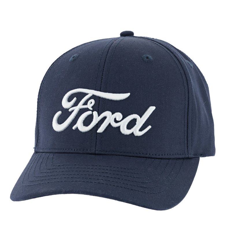 Ford Logo Men's Script 3D Embroidery Slideback Hat - Front View