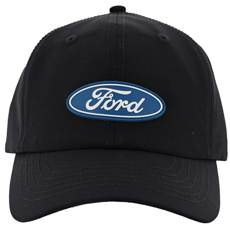 Ford Logo Men's Oval Silicone Patch Buckle Hat - Close Up