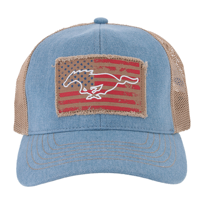 Ford Mustang Patriotic Pony Snapback Hat - Close Up