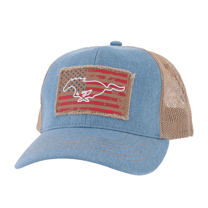 Ford Mustang Patriotic Pony Snapback Hat - Front View