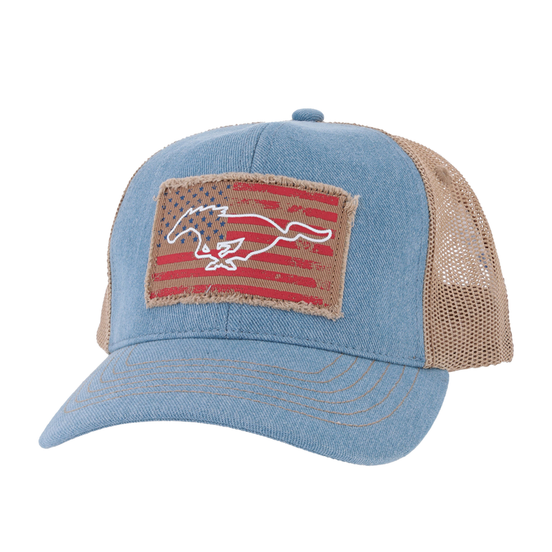 Ford Mustang Patriotic Pony Snapback Hat - Front View