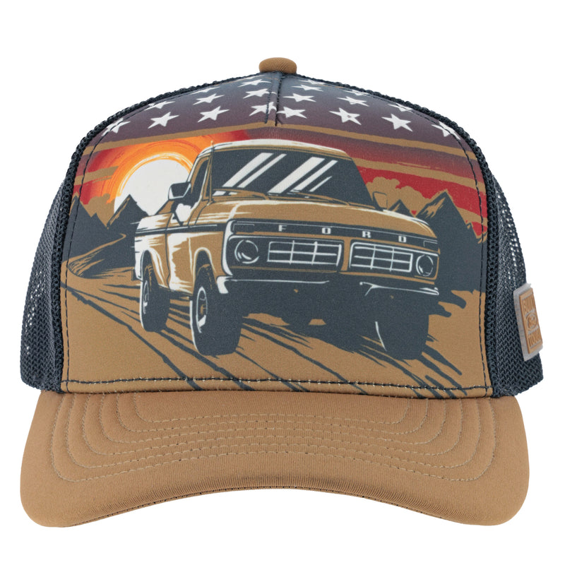 Ford Trucks Vintage Patriot Snapback Hat - Close Up
