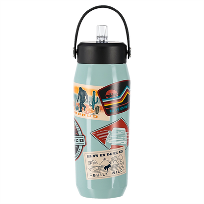 Ford Bronco 24oz Patches Teal Stainless Steel Tumbler