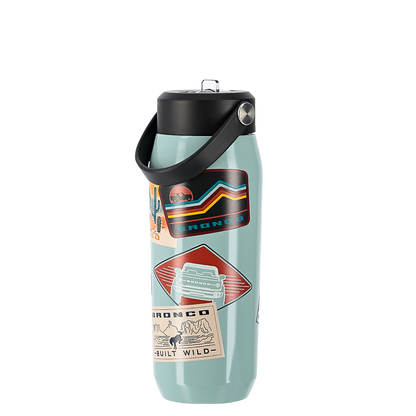 Ford Bronco 24oz Patches Teal Stainless Steel Tumbler