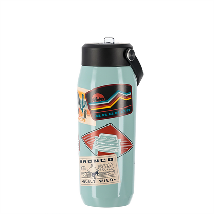 Ford Bronco 24oz Patches Teal Stainless Steel Tumbler