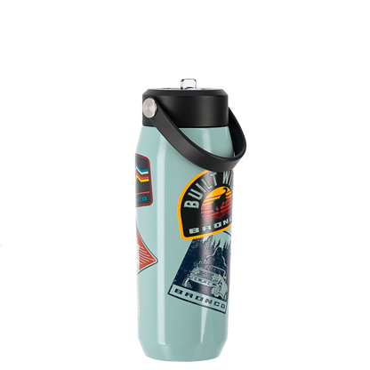 Ford Bronco 24oz Patches Teal Stainless Steel Tumbler