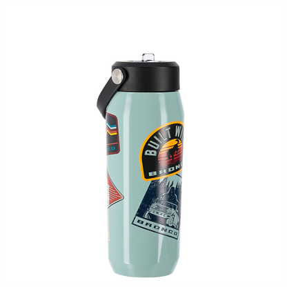 Ford Bronco 24oz Patches Teal Stainless Steel Tumbler