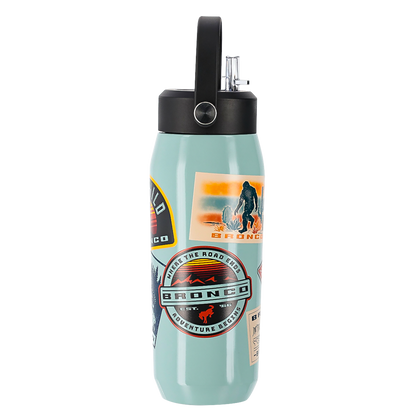 Ford Bronco 24oz Patches Teal Stainless Steel Tumbler