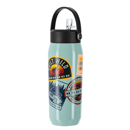 Ford Bronco 24oz Patches Teal Stainless Steel Tumbler