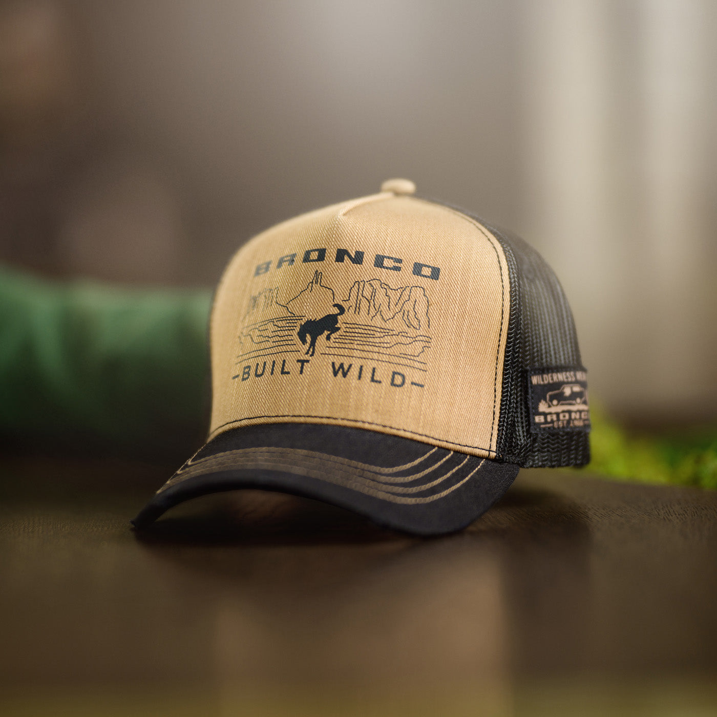 Ford Bronco Built Wild Distressed Canvas Trucker Hat