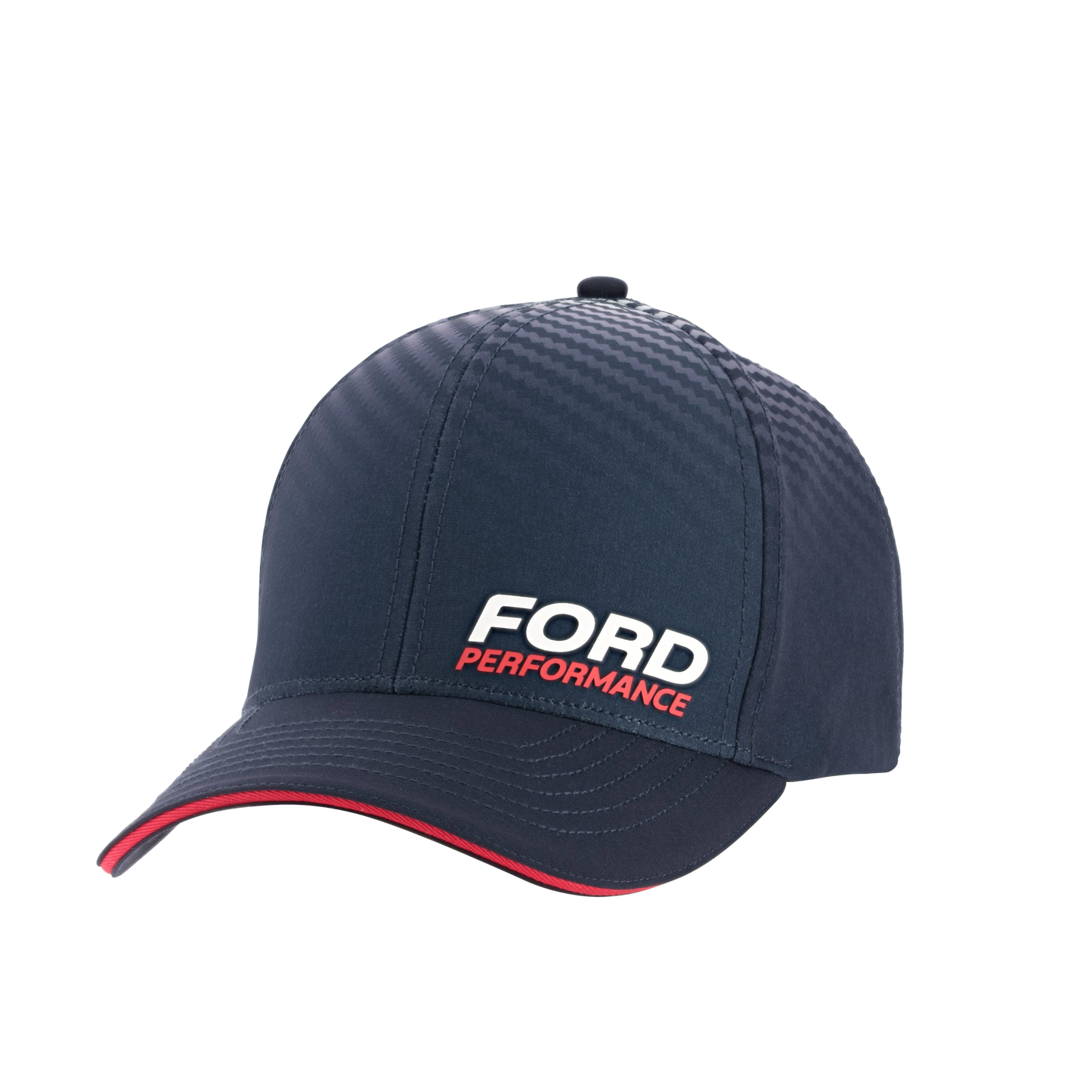A navy blue baseball cap with 'FORD PERFORMANCE' printed in white on the front.