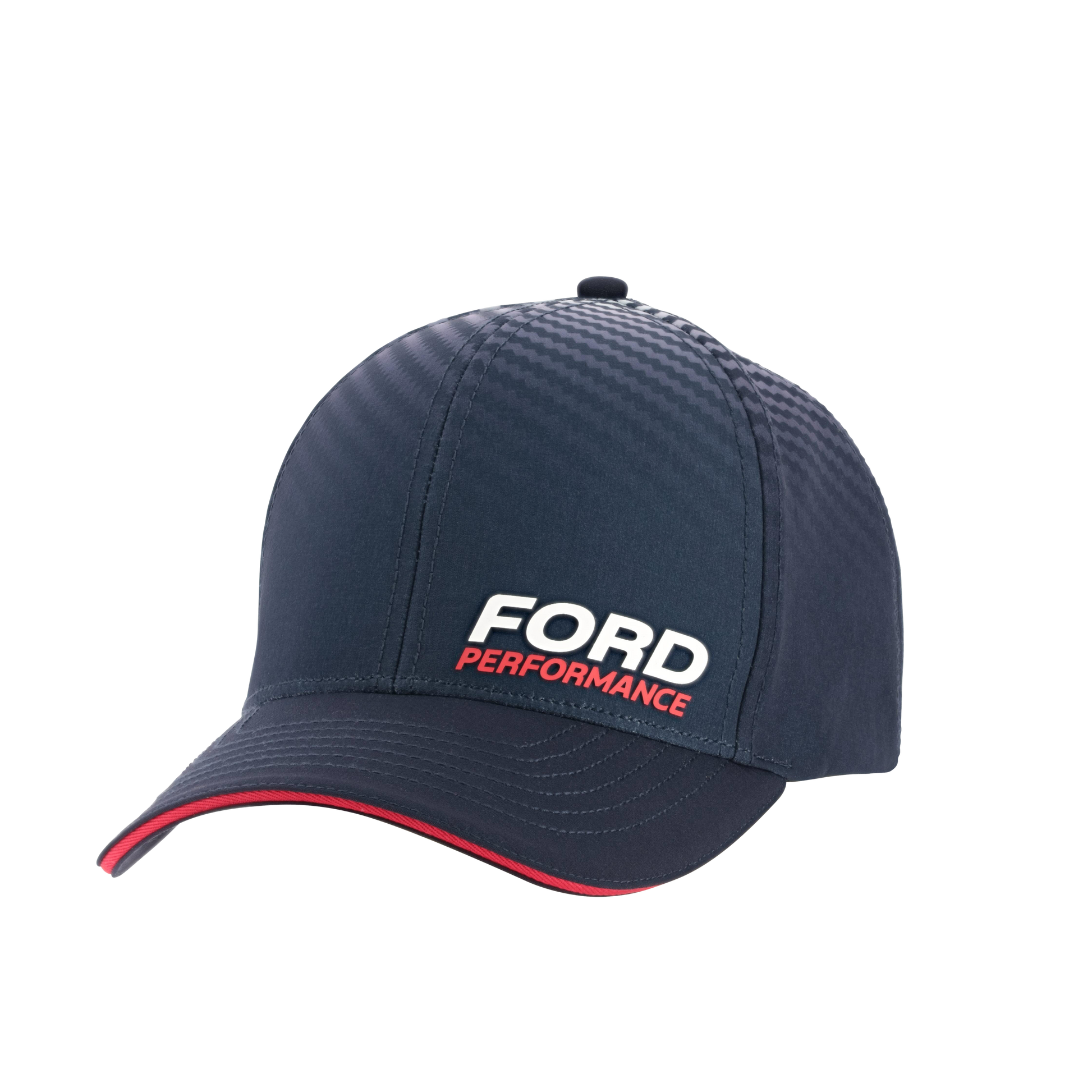A navy blue baseball cap with 'FORD PERFORMANCE' printed in white on the front.