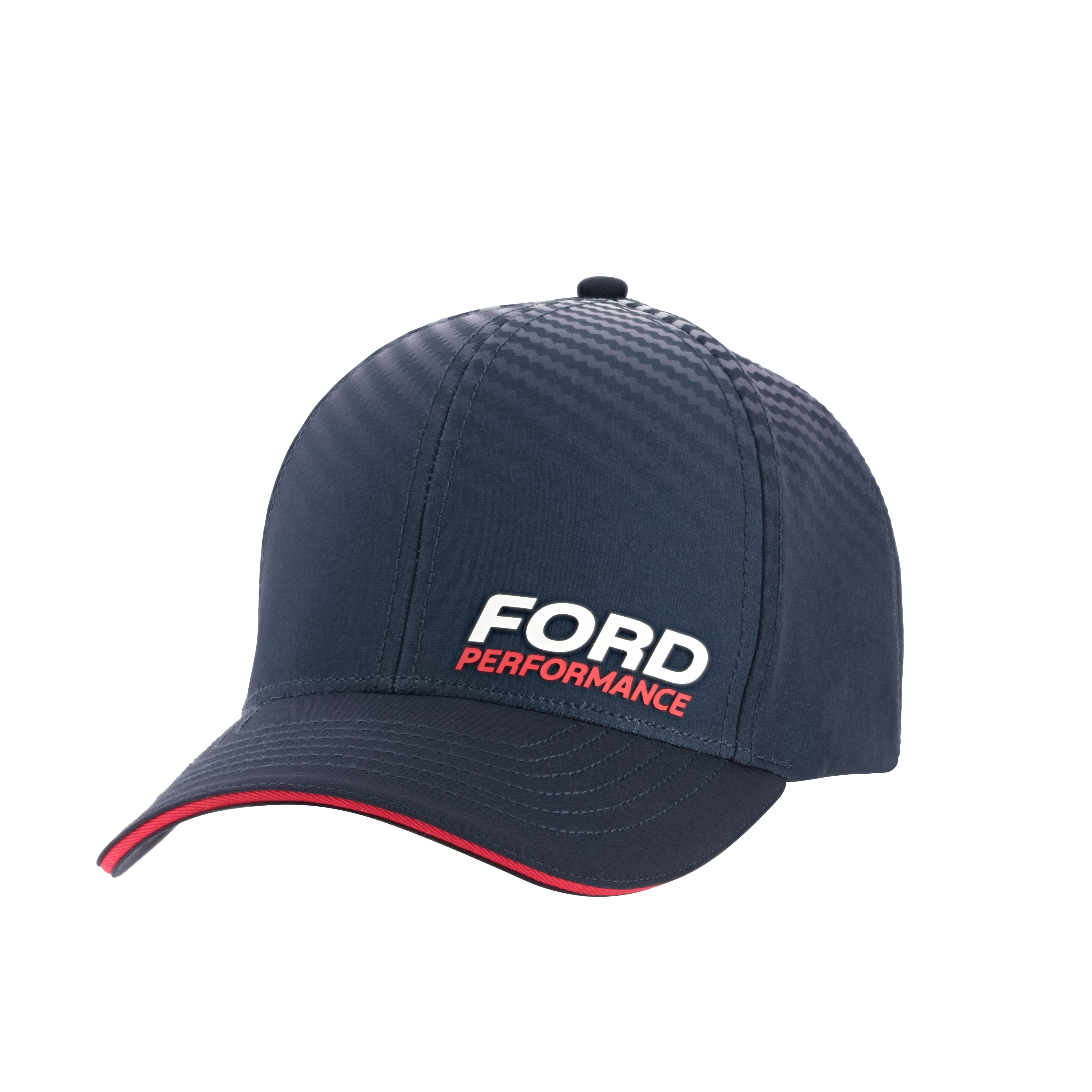 A navy blue baseball cap with 'FORD PERFORMANCE' printed in white on the front.