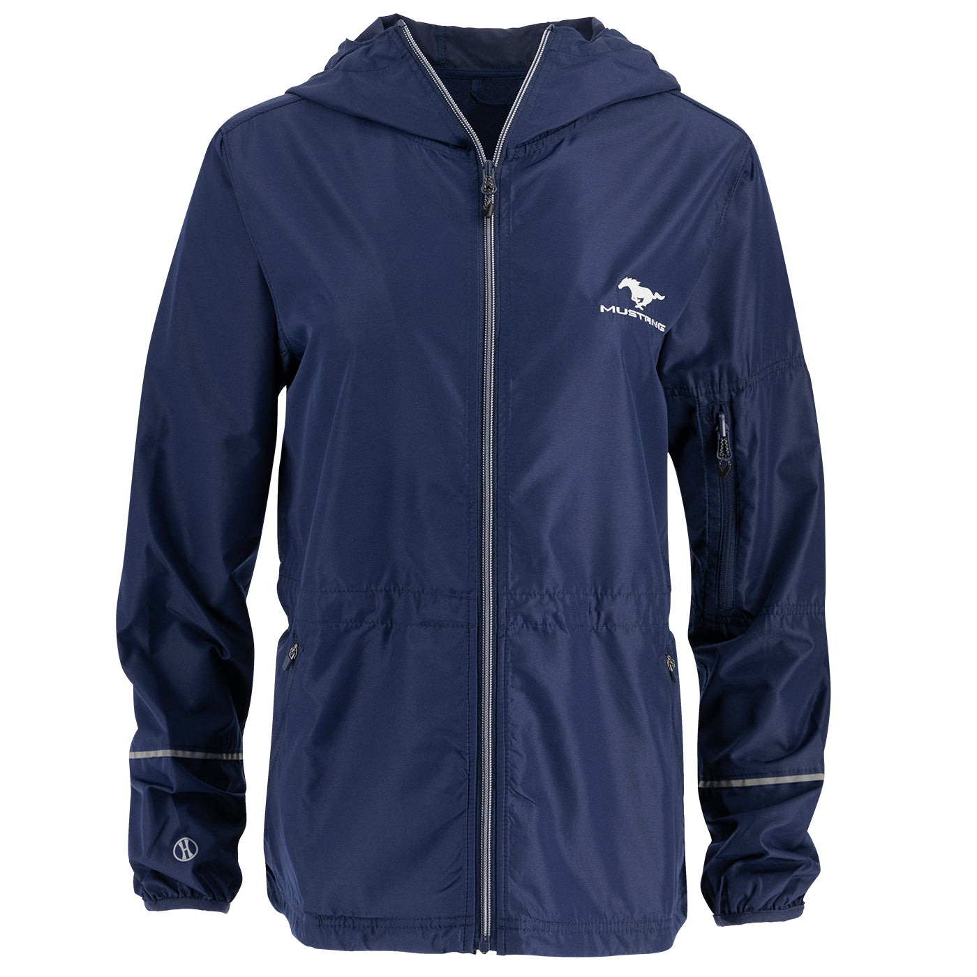 Ford Mustang Womans Water Resistant Hooded Windbreaker Jacket