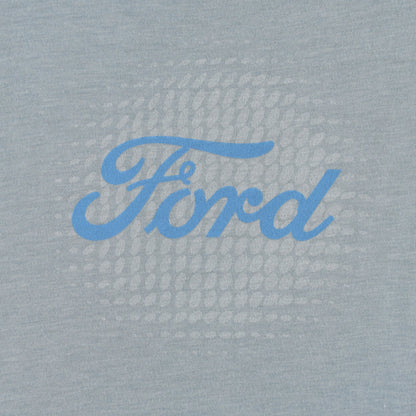 Ford Script Logo Light Blue Womens Razor Back T-Shirt