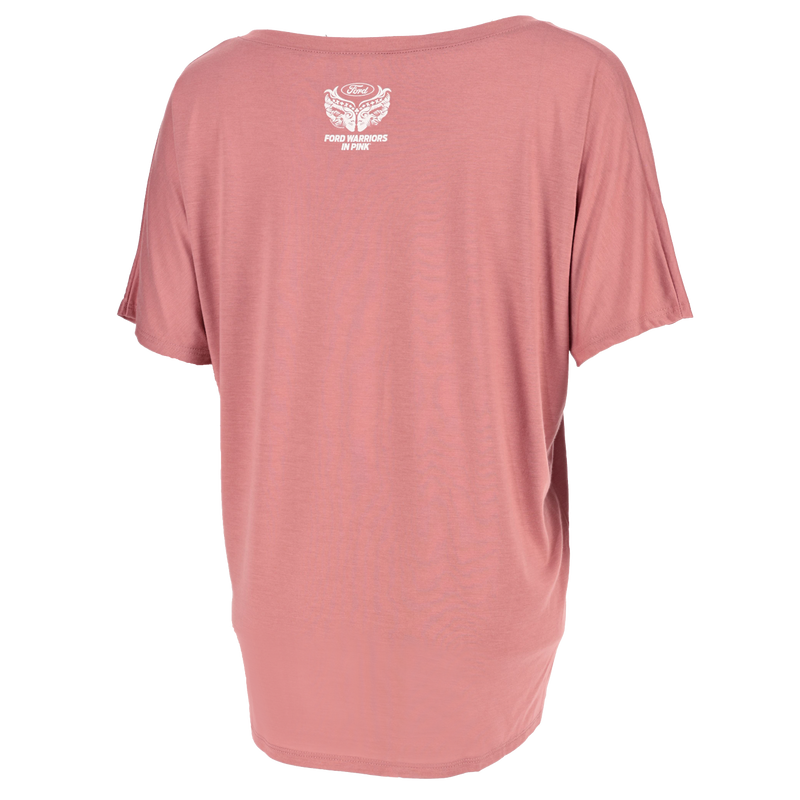 Ford Warrior's In Pink Women's Take Flight V-Neck T-Shirt - Back View 