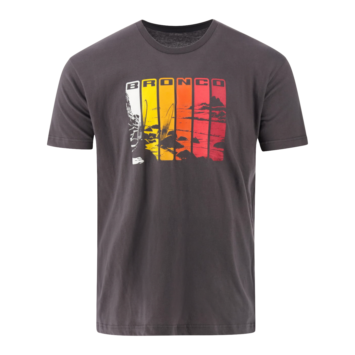 Ford Bronco Free Wheeling Striped Surfing Graphic T-Shirt