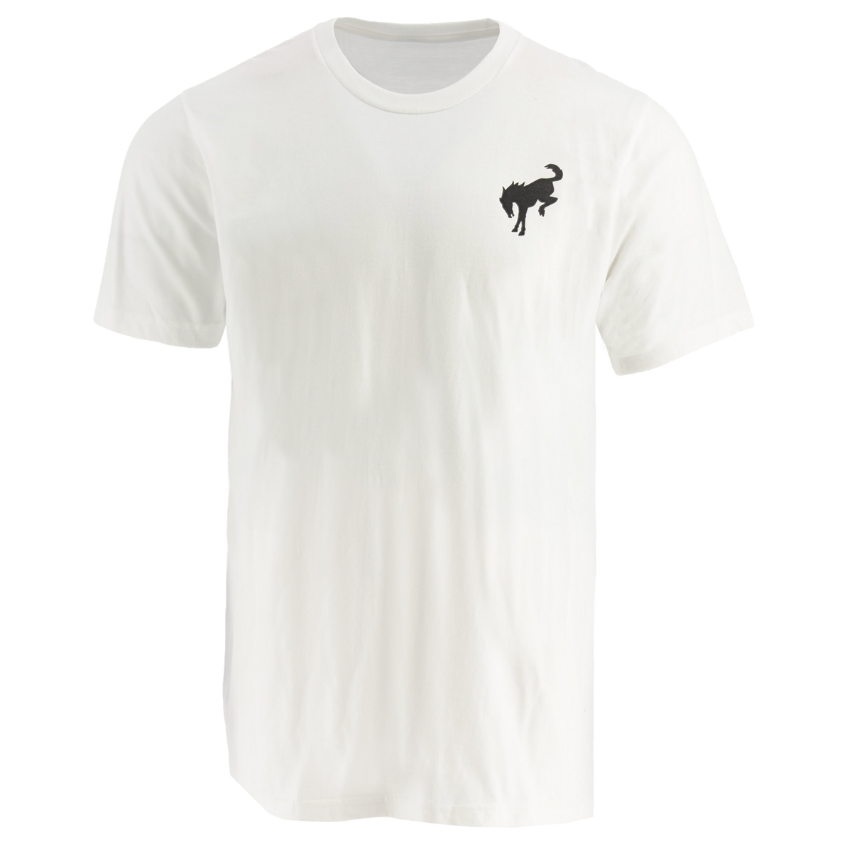 white t-shirt with a black Bronco chest graphic