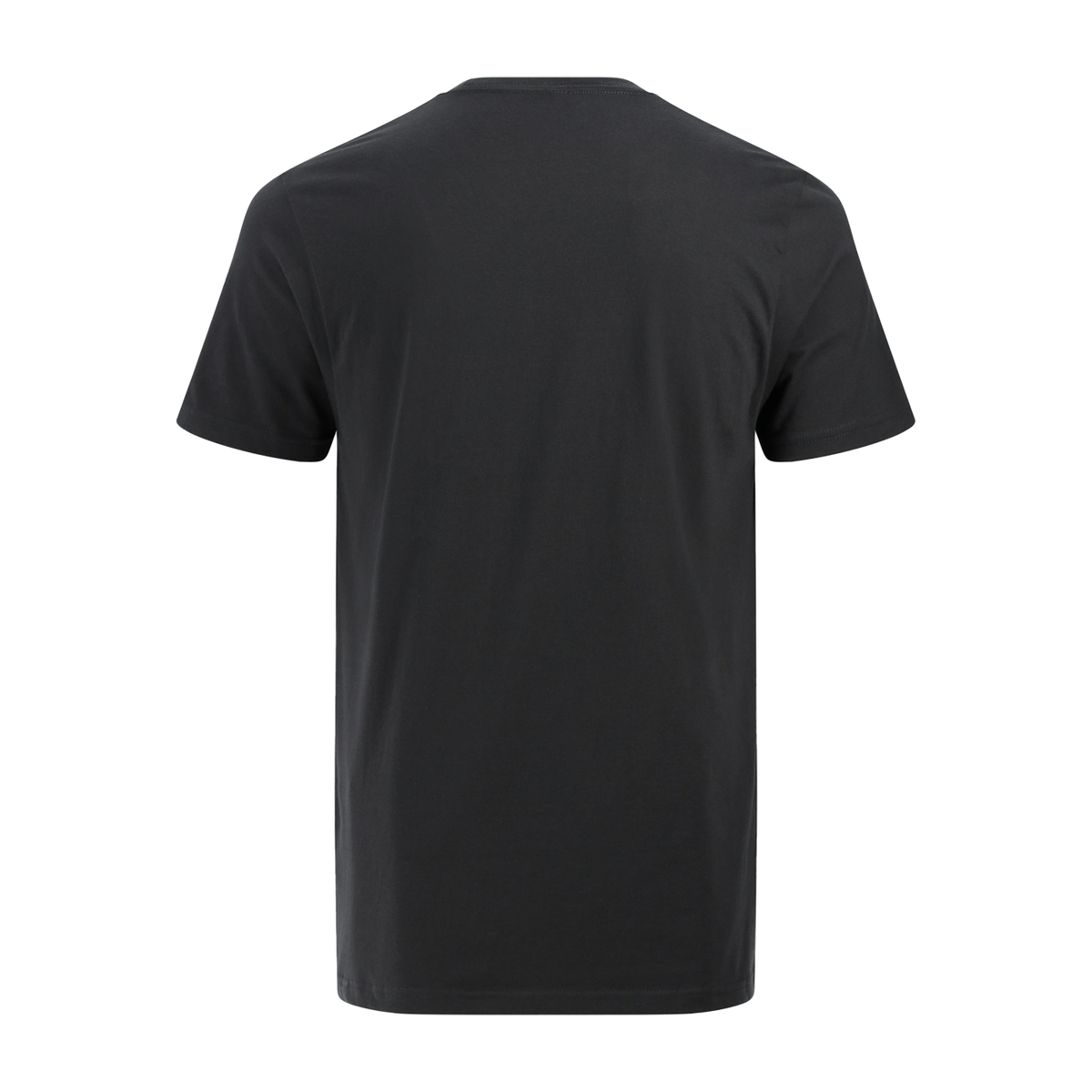 Black t-shirt on a white background