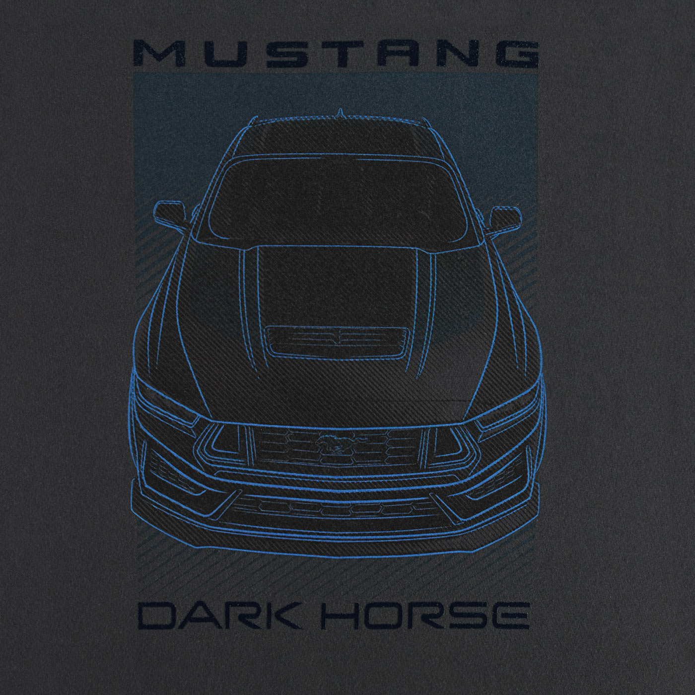 Ford Mustang Dark Horse Mens Blue Graphic T-Shirt