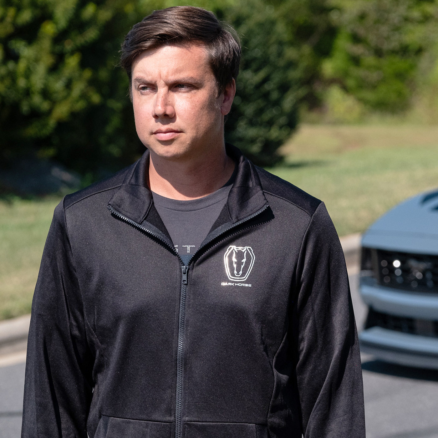 Ford Mustang Dark Horse Mens Lightweight Performance Full Zip Sweatshirt
