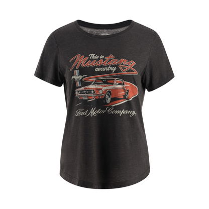 Ford Mustang Country Charcoal Womens Short Sleeve T-Shirt