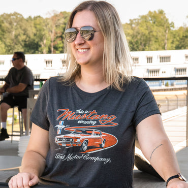 Ford Mustang Country Charcoal Womens Short Sleeve T-Shirt