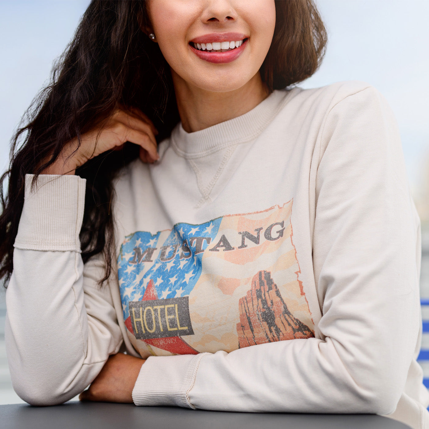 Ford Mustang Women's Vintage Relaxed Pullover Sweatshirt