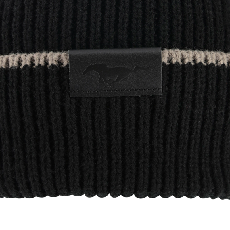 Ford Mustang Leather Patch Knit Hat