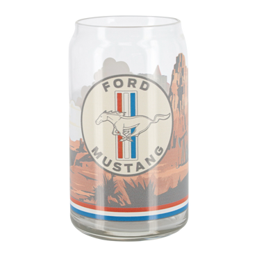 Ford Mustang 16oz Tribar Vintage Soda Can Glass