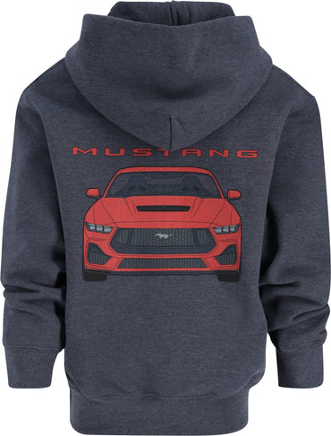 Ford Mustang Navy Blue Car Graphic Youth Hoodie
