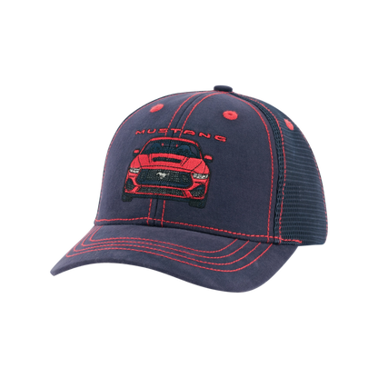 Ford Mustang Navy Blue Graphic Youth Snapback Hat